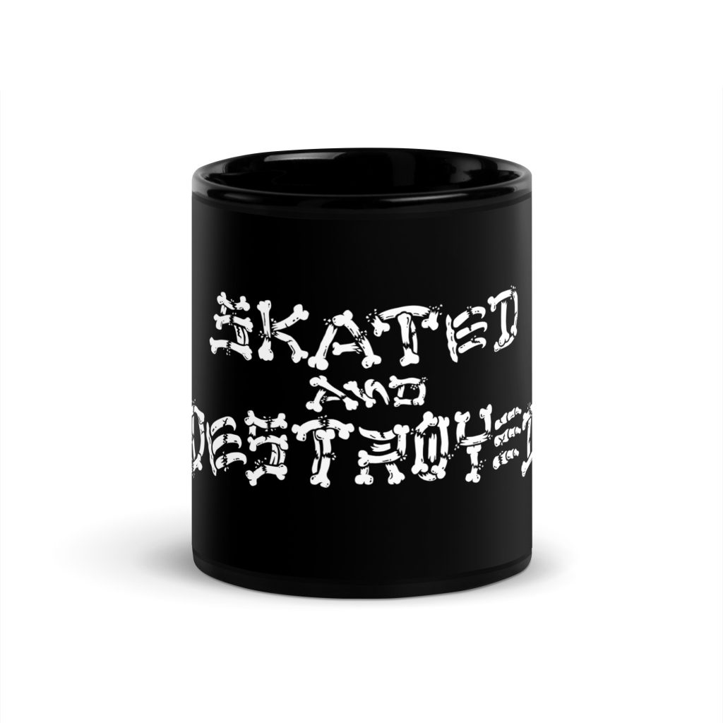 Black Glossy Mug - Skated & Destroyed